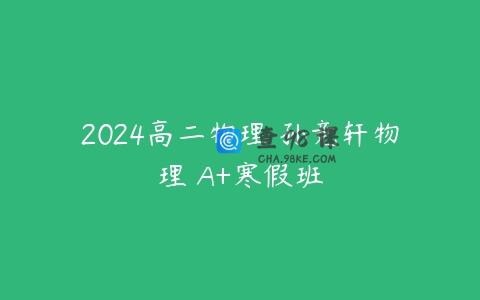 2024高二物理 孙竞轩物理 A+寒假班