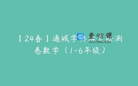 【24春】通城学典活页检测卷数学（1-6年级）