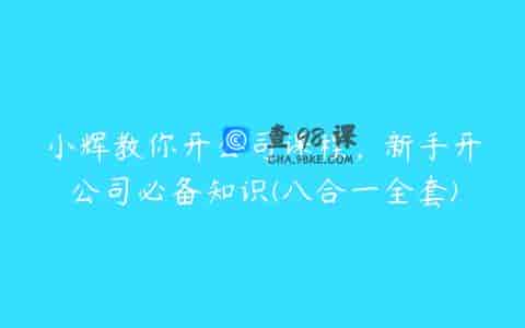 小辉教你开公司课程，新手开公司必备知识(八合一全套)