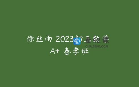 徐丝雨 2023初三数学 A+ 春季班