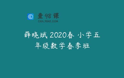薛晓斌 2020春 小学五年级数学春季班