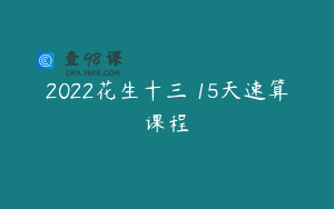 2022花生十三 15天速算课程
