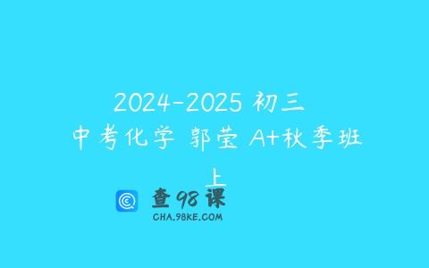 2024-2025 初三 中考化学 郭莹 A+秋季班上