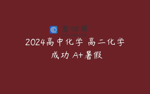2024高中化学 高二化学 成功 A+暑假