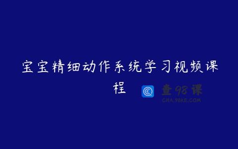 宝宝精细动作系统学习视频课程
