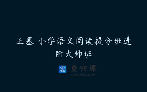 王塞 小学语文阅读提分班进阶大师班