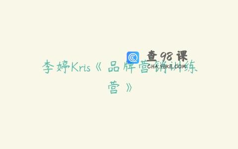 李婷Kris《品牌营销训练营》