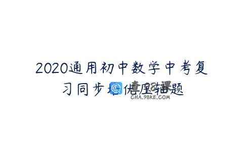 2020通用初中数学中考复习同步培优压轴题