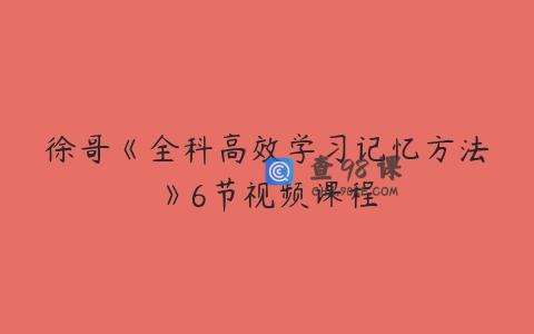 徐哥《全科高效学习记忆方法》6节视频课程