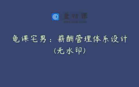 龟课宅男：薪酬管理体系设计(无水印)