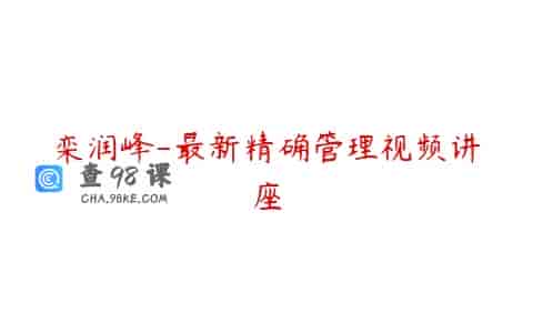 栾润峰-最新精确管理视频讲座