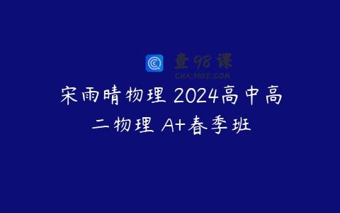 宋雨晴物理 2024高中高二物理 A+春季班