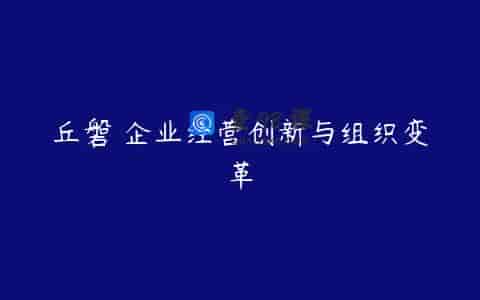丘磐 企业经营创新与组织变革