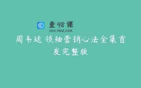 周韦廷 领袖营销心法全集首发完整版