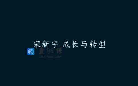 宋新宇 成长与转型