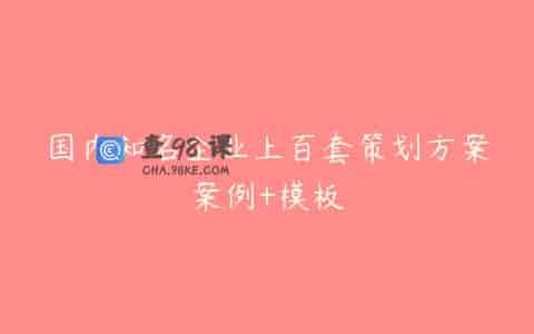 国内知名企业上百套策划方案案例+模板