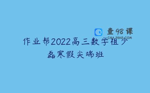 作业帮2022高三数学祖少磊寒假尖端班