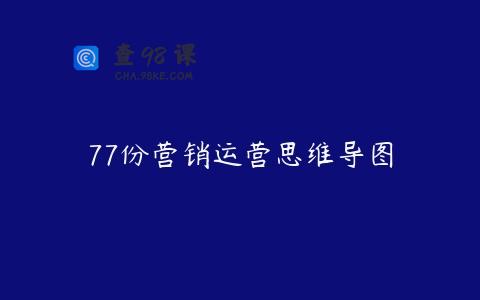 77份营销运营思维导图