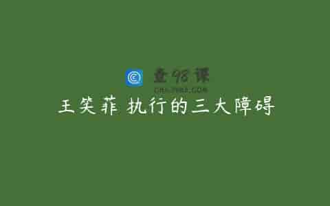 王笑菲 执行的三大障碍