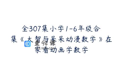 全307集小学1-6年级合集《大智与呆呆动漫数学》在家看动画学数学