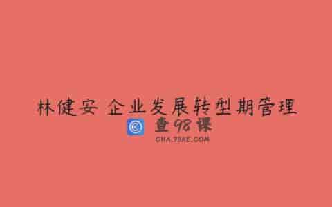 林健安 企业发展转型期管理
