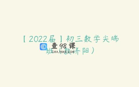 【2022届】初三数学尖端班（敦济阳）