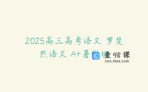 2025高三高考语文 罗斐然语文 A+暑假班