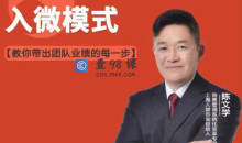 陈文学-销售团队日常管理—入微模式-教你做销售