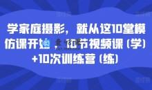 学家庭摄影，就从这10堂模仿课开始 ，10节视频课(学)+10次训练营(练)
