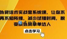 外贸话术实战营系统课脱变成外贸拿单达人