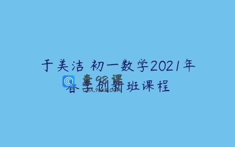 于美洁 初一数学2021年春季创新班课程