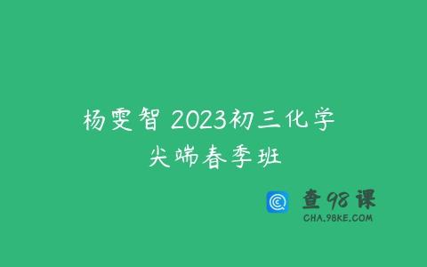 杨雯智 2023初三化学 尖端春季班
