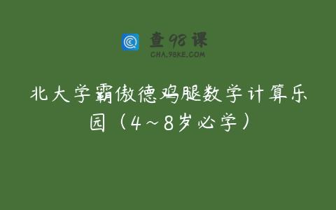 北大学霸傲德鸡腿数学计算乐园（4~8岁必学）