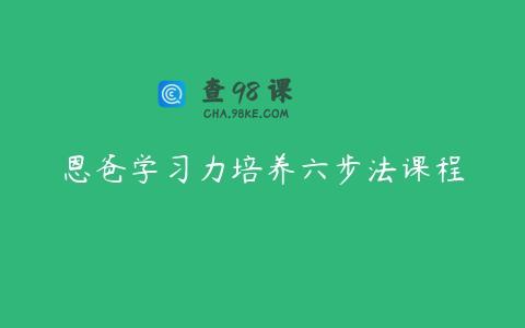 恩爸学习力培养六步法课程