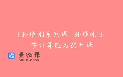[孙维刚系列课] 孙维刚小学计算能力提升课