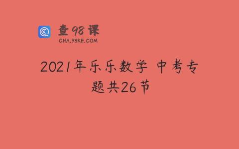 2021年乐乐数学 中考专题共26节
