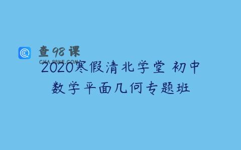 2020寒假清北学堂 初中数学平面几何专题班