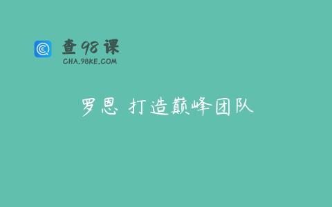 罗恩 打造巅峰团队