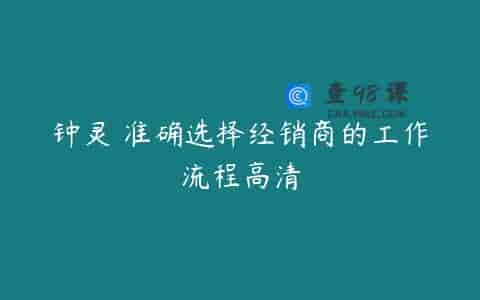 钟灵 准确选择经销商的工作流程高清