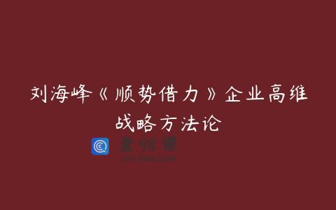 刘海峰《顺势借力》企业高维战略方法论