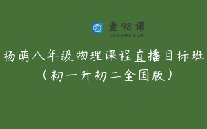 杨萌八年级物理课程直播目标班（初一升初二全国版）