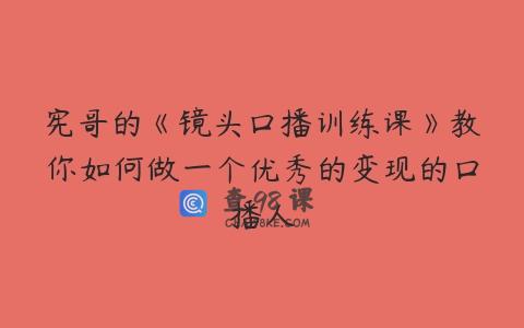 宪哥的《镜头口播训练课》教你如何做一个优秀的变现的口播人