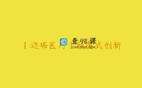 【迈瑞医疗】颠覆式创新