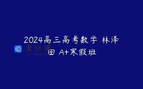 2024高三高考数学 林泽田 A+寒假班
