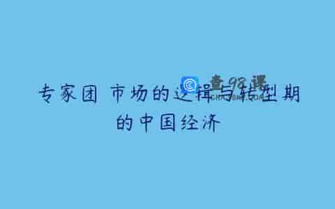 专家团 市场的逻辑与转型期的中国经济