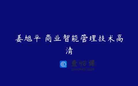 姜旭平 商业智能管理技术高清