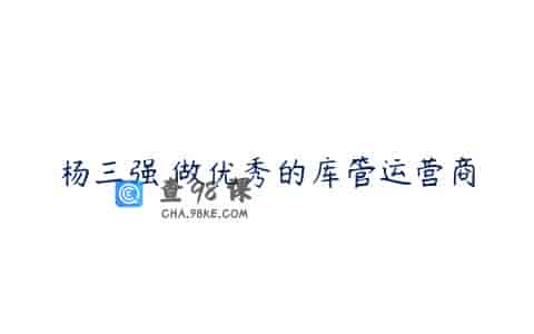 杨三强 做优秀的库管运营商