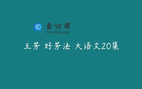 王芳 好芳法 大语文20集