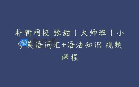朴新网校 张甜【大师班】小学英语词汇+语法知识 视频课程