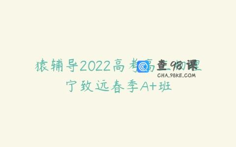 猿辅导2022高考高三物理宁致远春季A+班